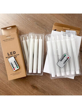 LED Window Taper Candles with Remote Set of 12